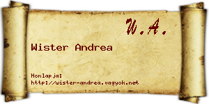 Wister Andrea névjegykártya